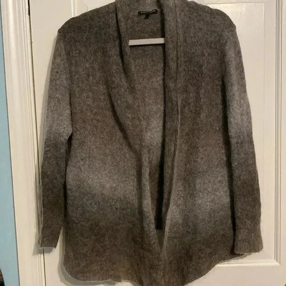 Eileen Fisher shades of brown open cardigan - size large - great condition